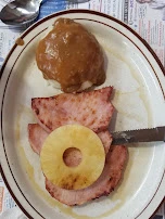 Ham Steak with Mashed Potato and Gravy